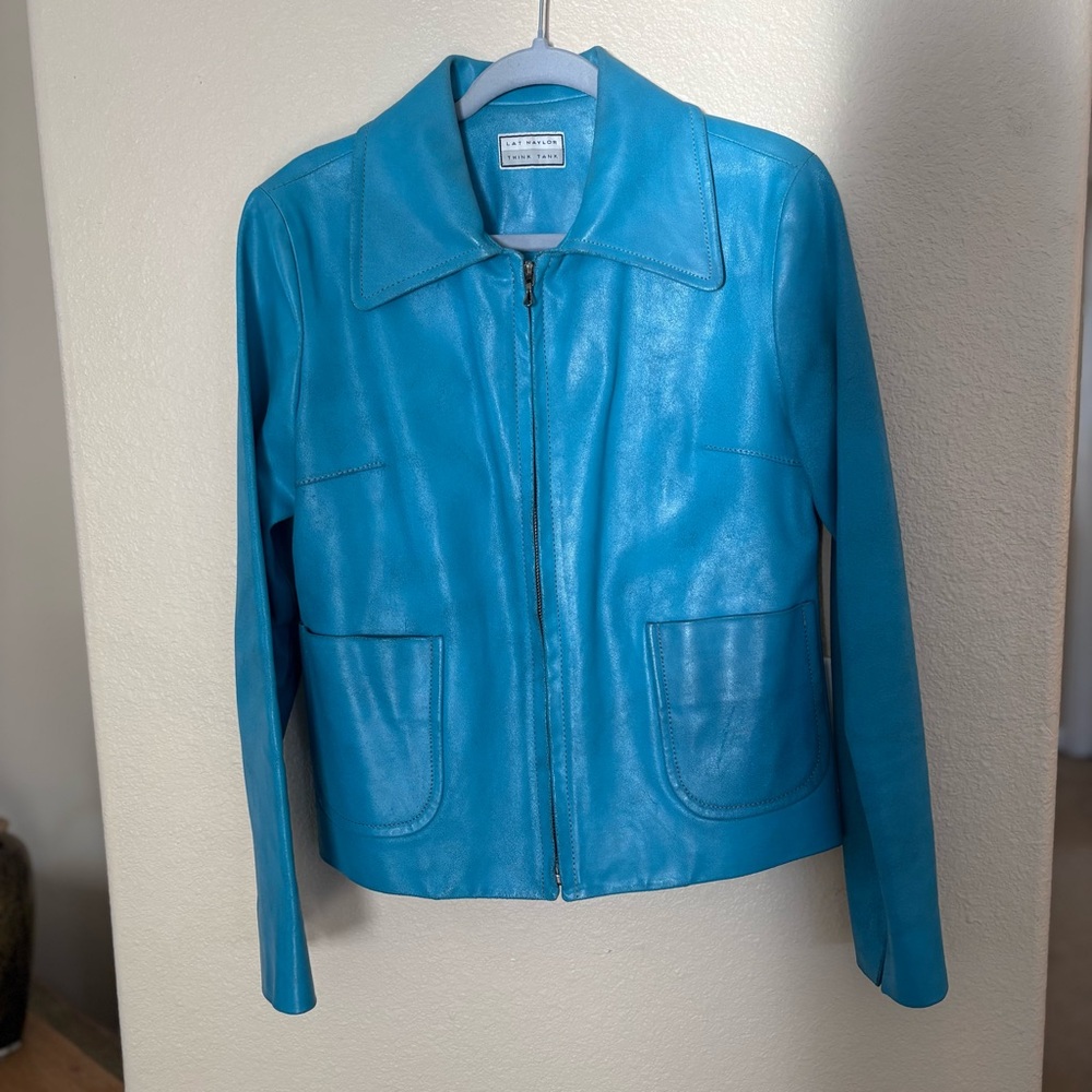 Lat Naylor Think Tank | turquoise genuine leather jacket